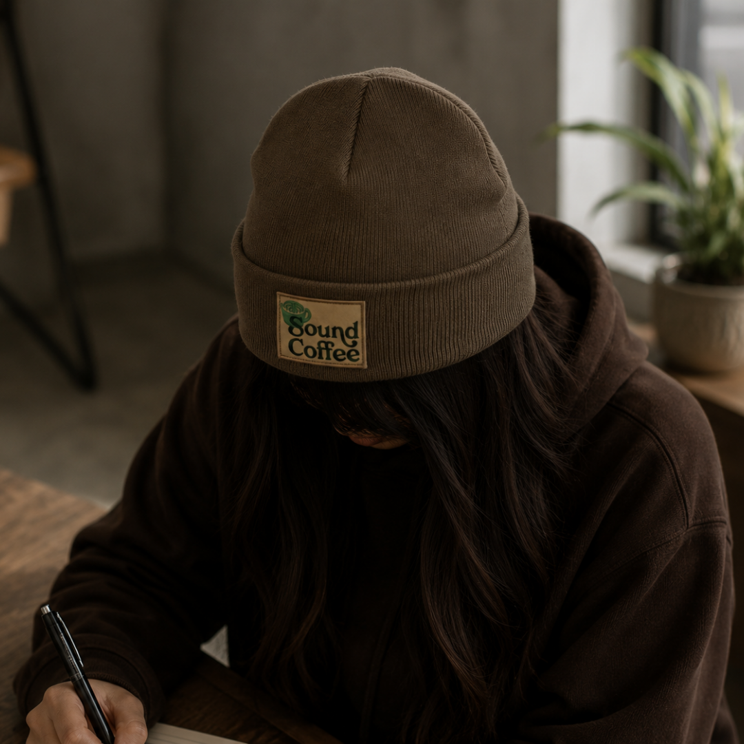 Sound coffee beanie when worn