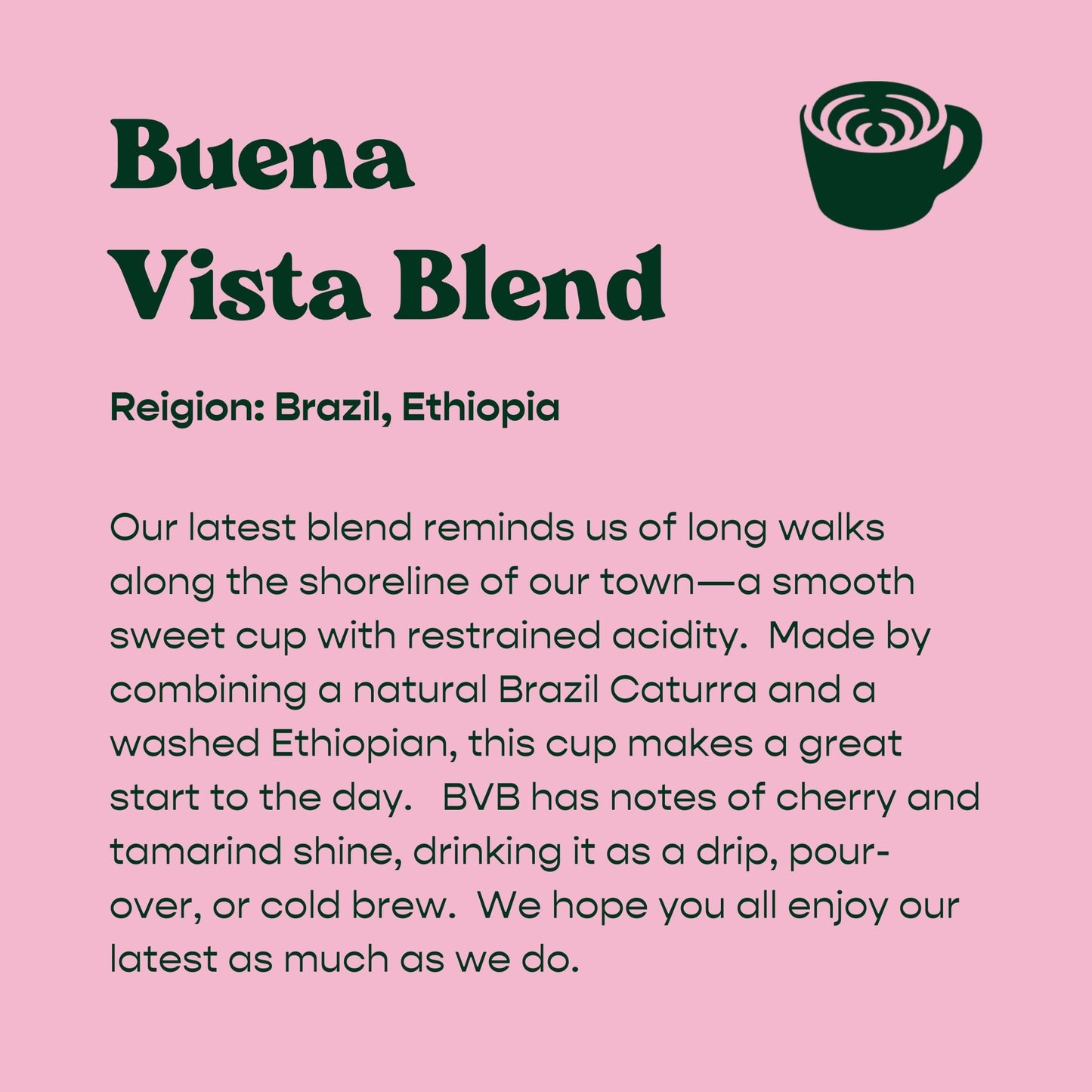 Buena Vista Blend (Medium Roast) - Sound Coffee