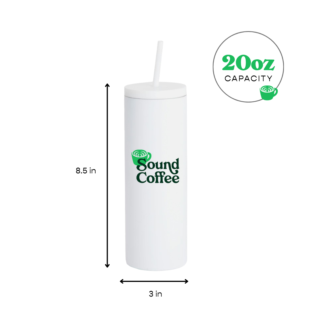 Sound Coffee 20oz White Tumbler Dimensions