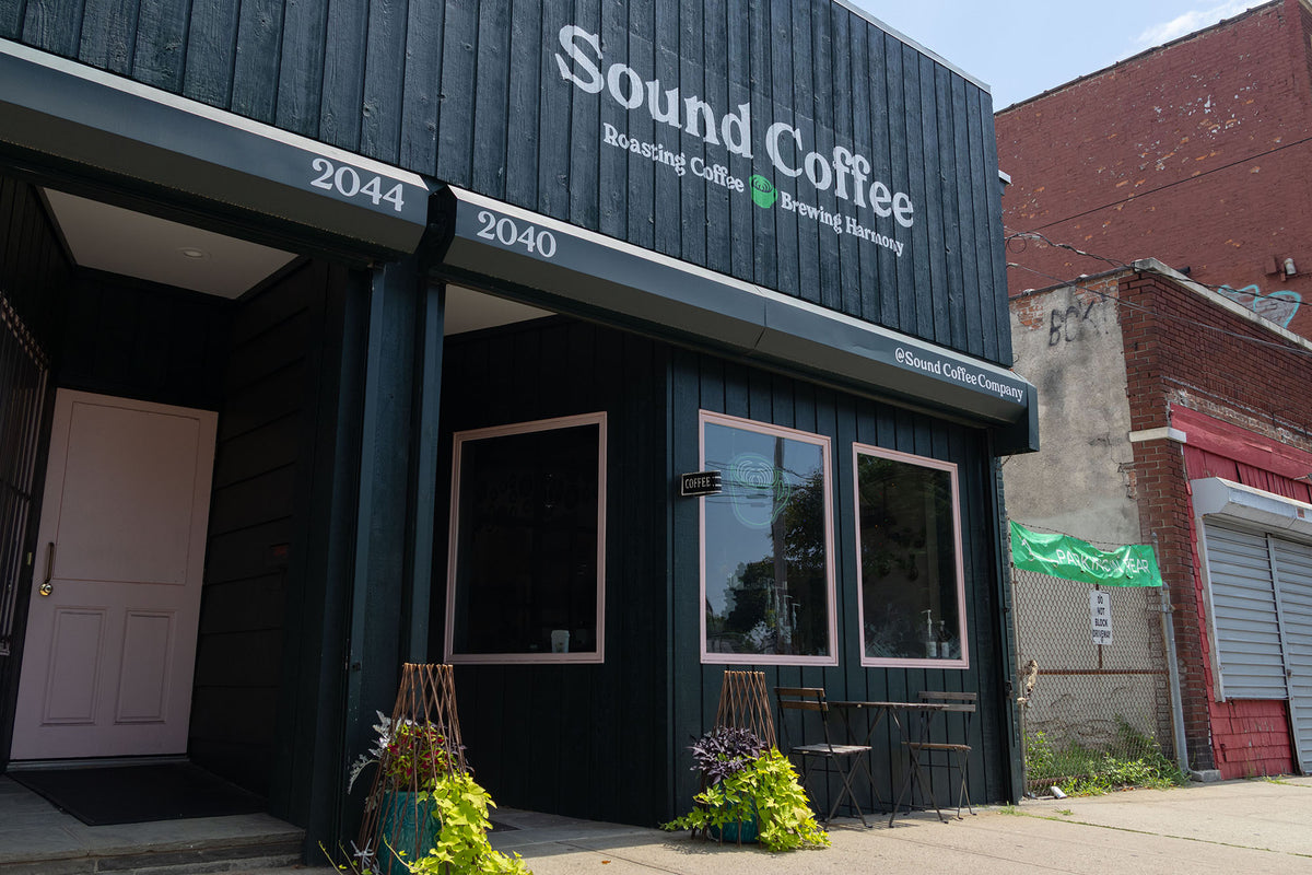 Sound Coffee Roastery building exterior at 2040 Main Street Bridgeport CT
