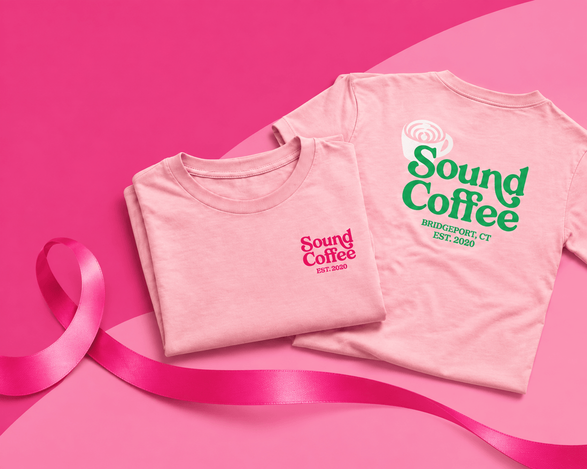 Pink Sound Coffee campaign T-shirts for breast cancer awareness