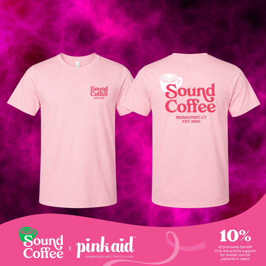 Pink with Purpose Tee – Sound Coffee x Pink Aid