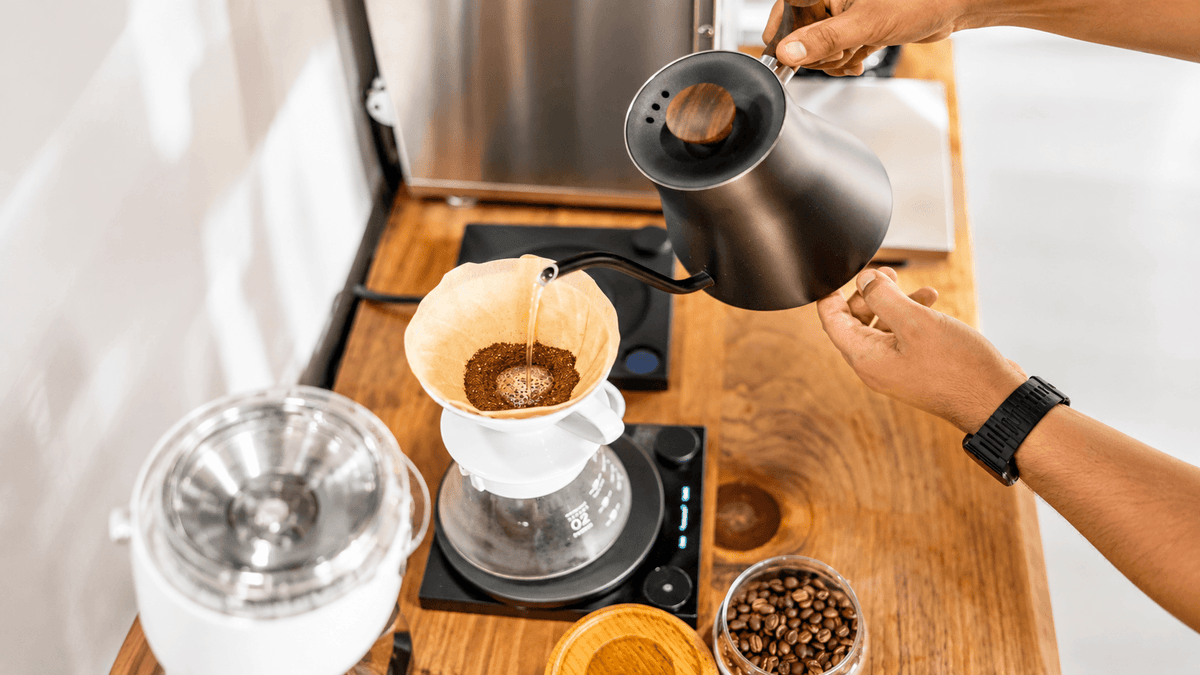 Pour-over coffee brewing ritual