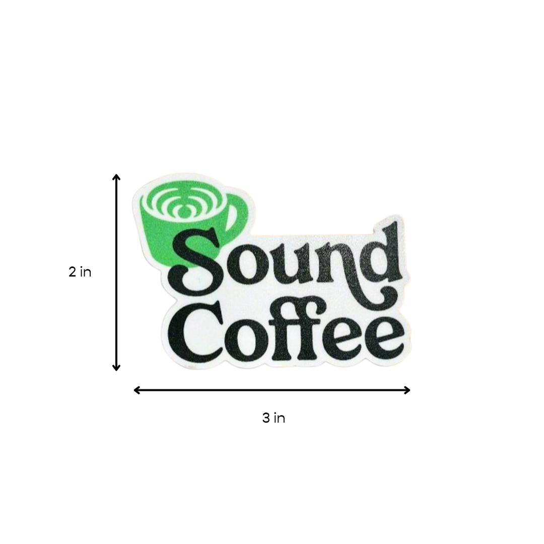 Sound Coffee Sticker Dimensions