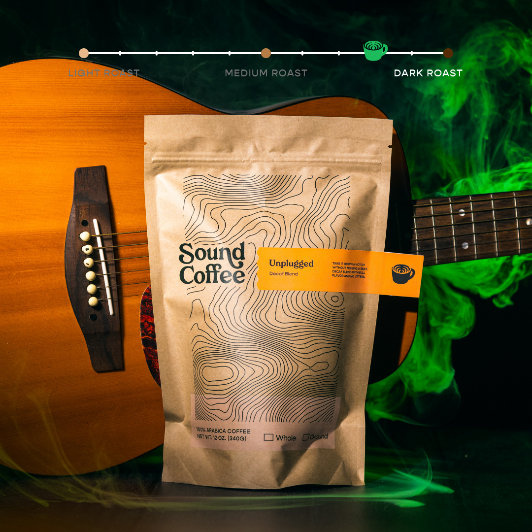 Package of Sound Coffee Unplugged Signature Blends Decaf Blend
