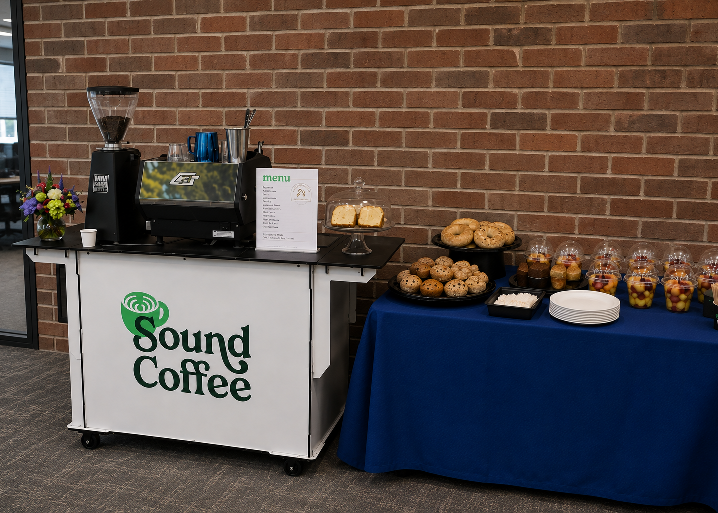 Sound Coffee Cart and snack station on the side