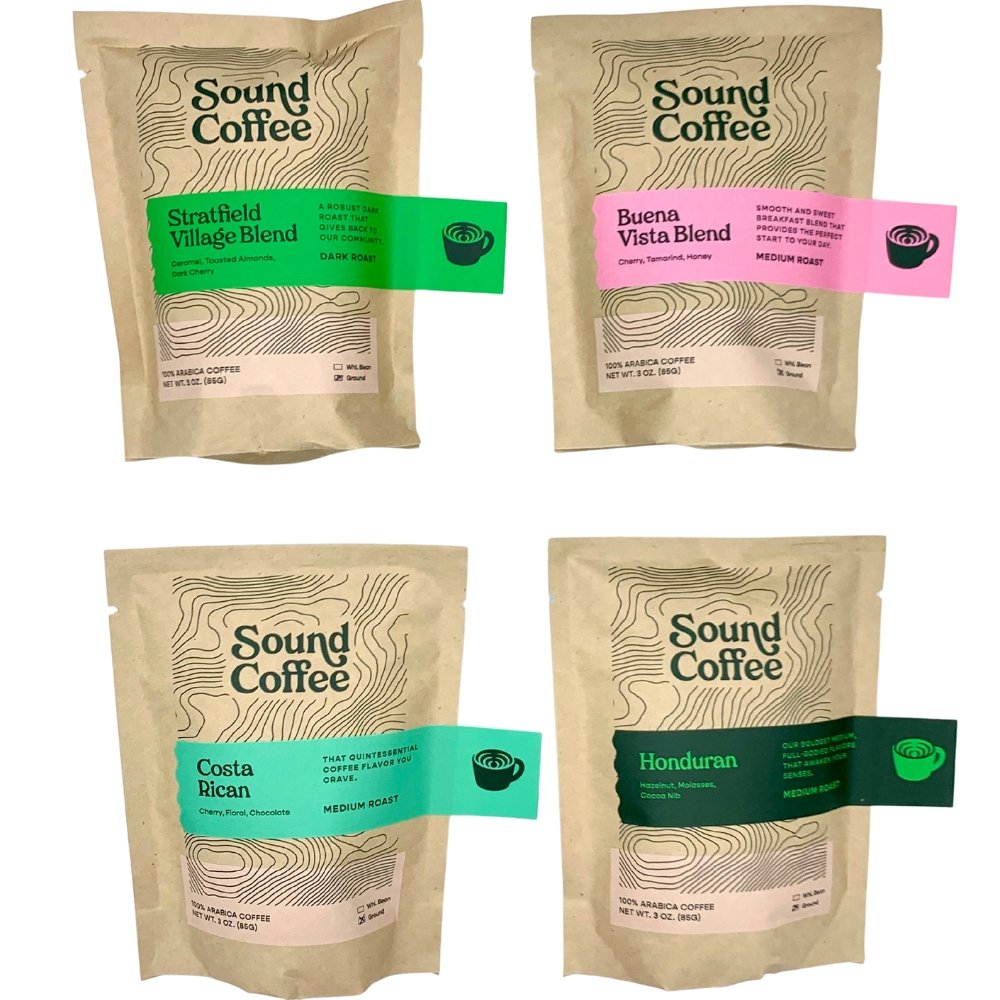 Sample Pack of 4 Coffee Selections - Sound Coffee